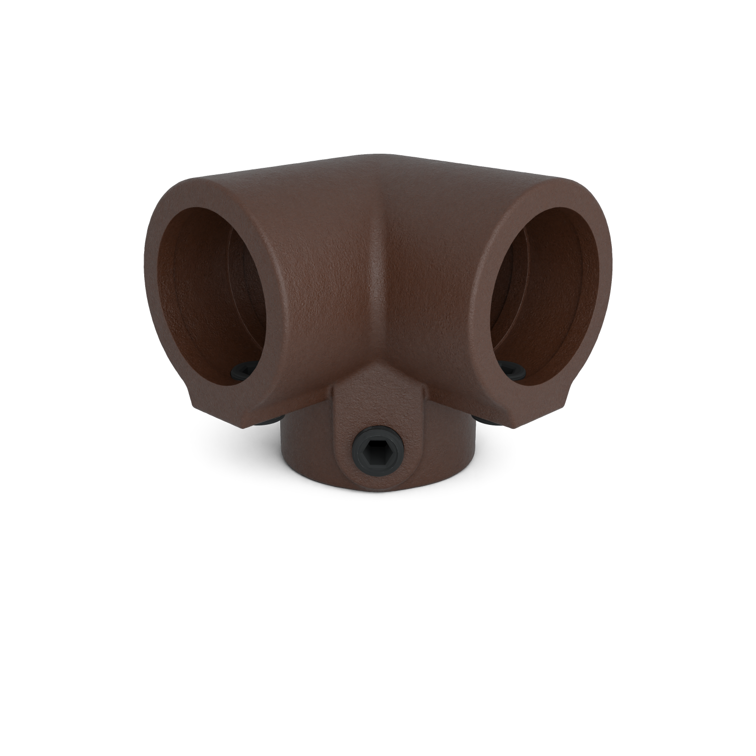 128-A Esquinera 3 vías 90°- 26,9 mm marrón