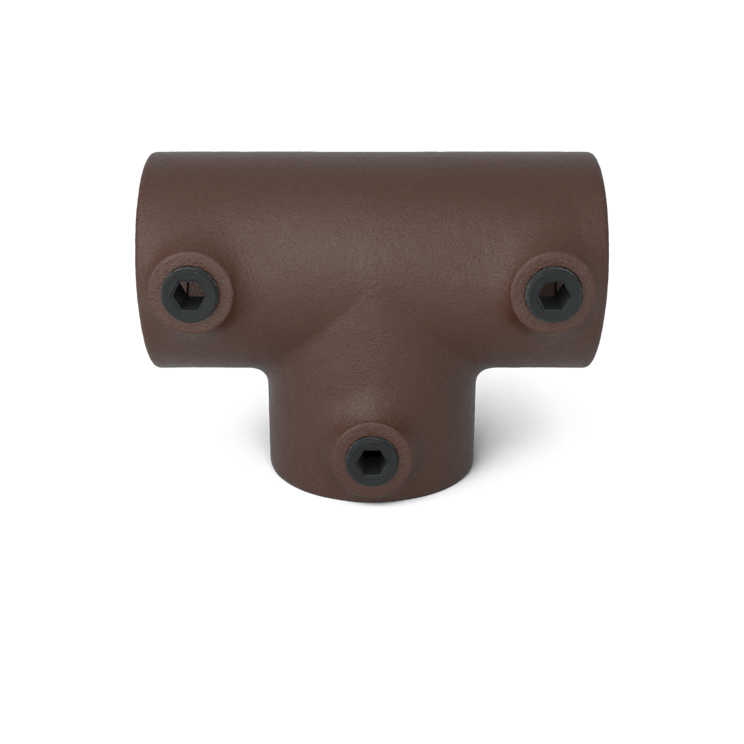 104-B Pieza en T larga - 33,7 mm marrón