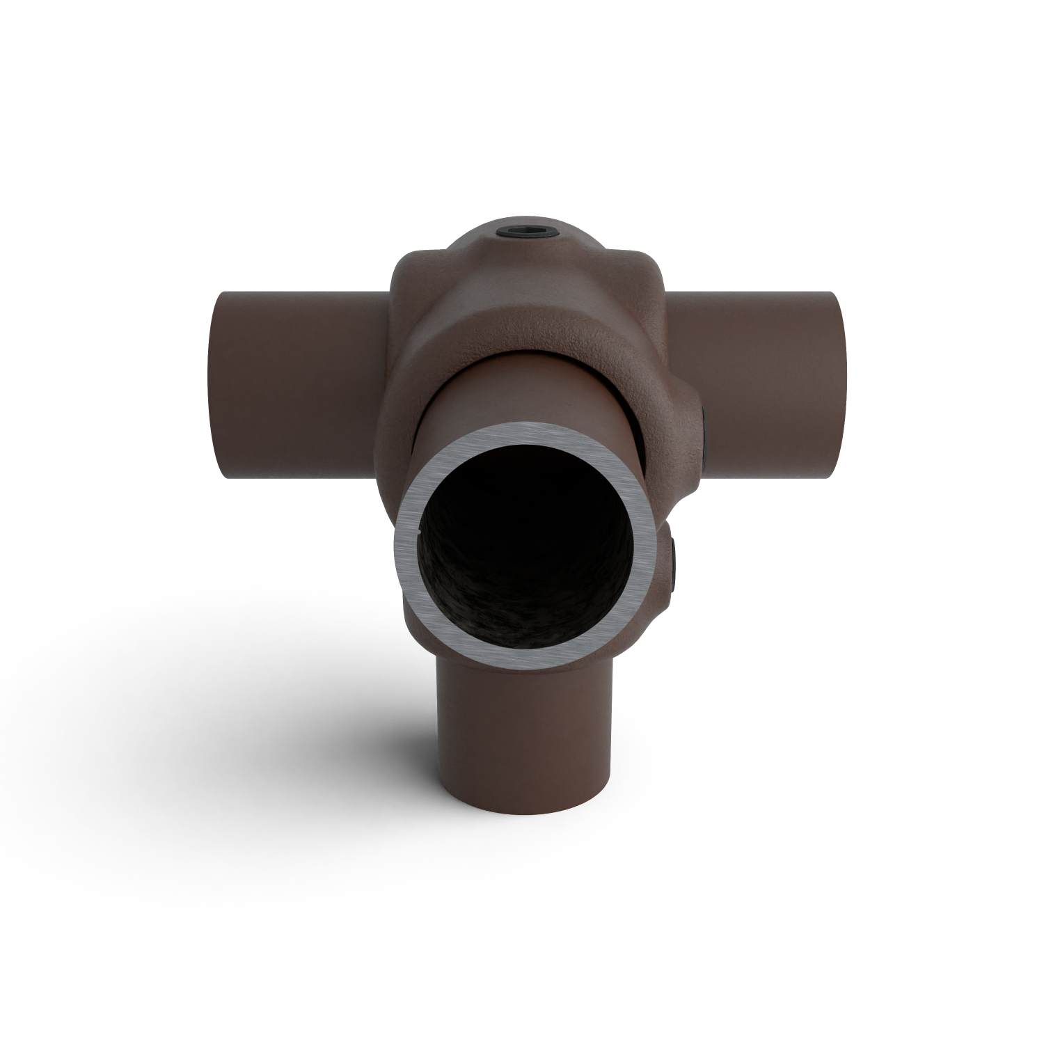 176-A Pieza en T soporte f r - 26,9 mm marrón