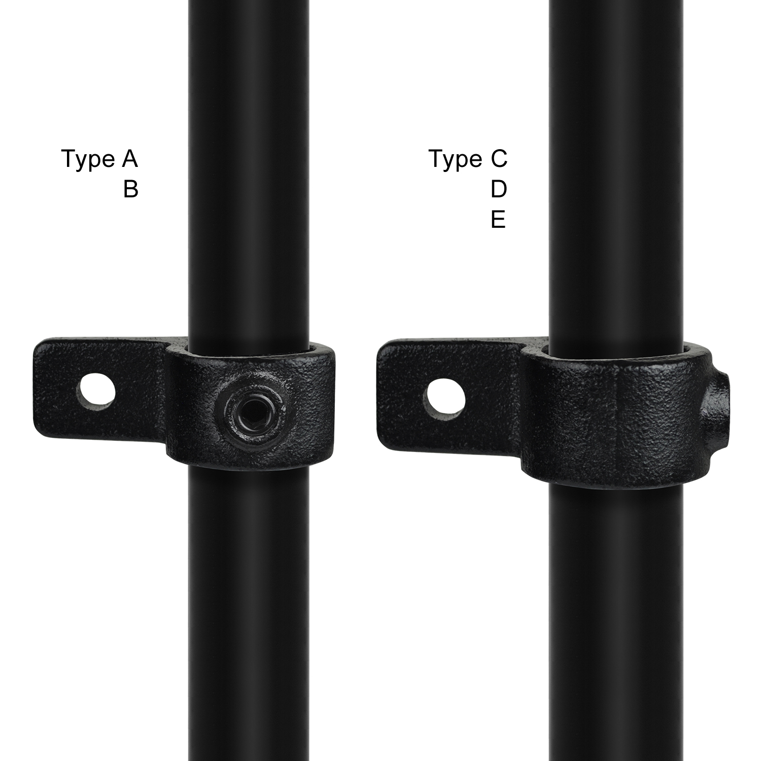 Pieza de ojal con lengüeta simple, negra 26,9 mm (¾")