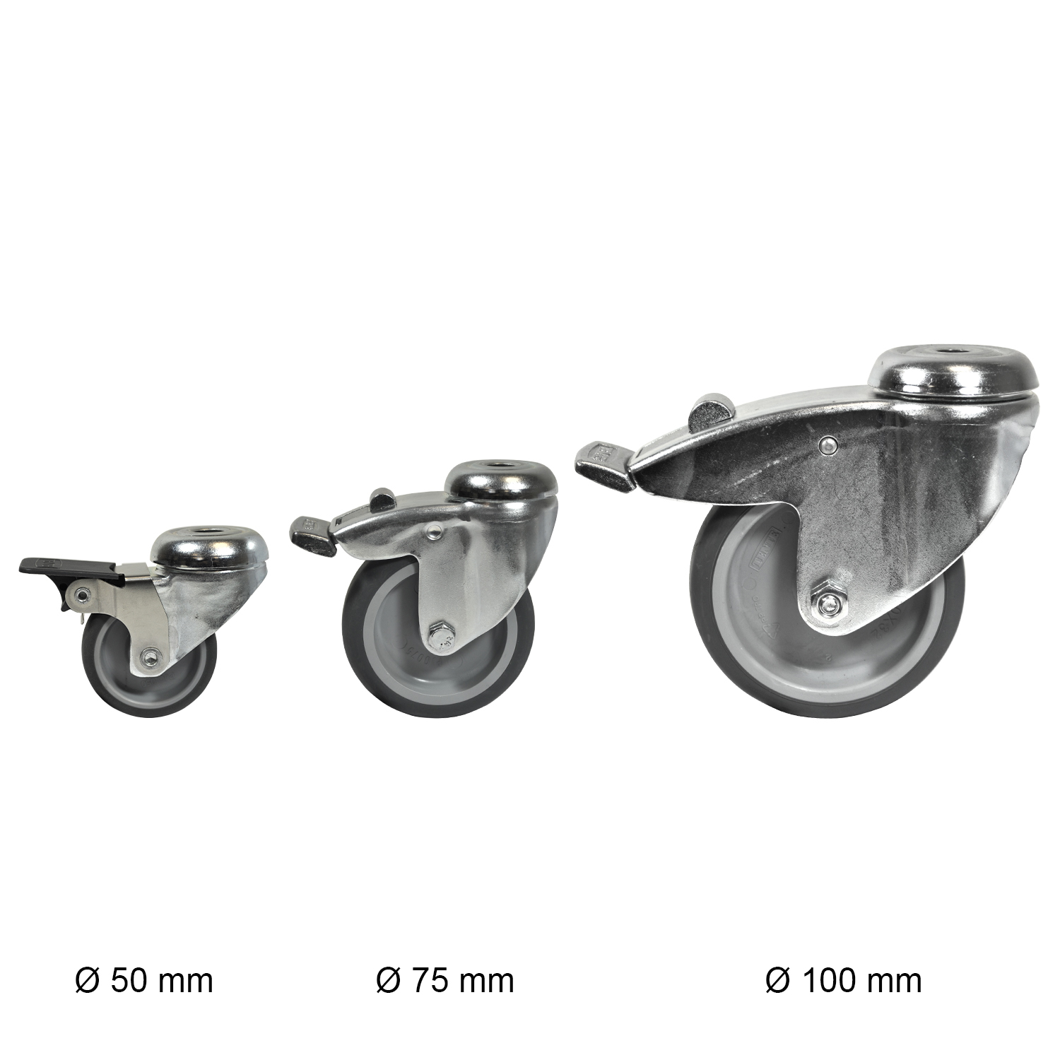 Rueda giratoria con freno (exclusivo expansor)Ø 100 mm