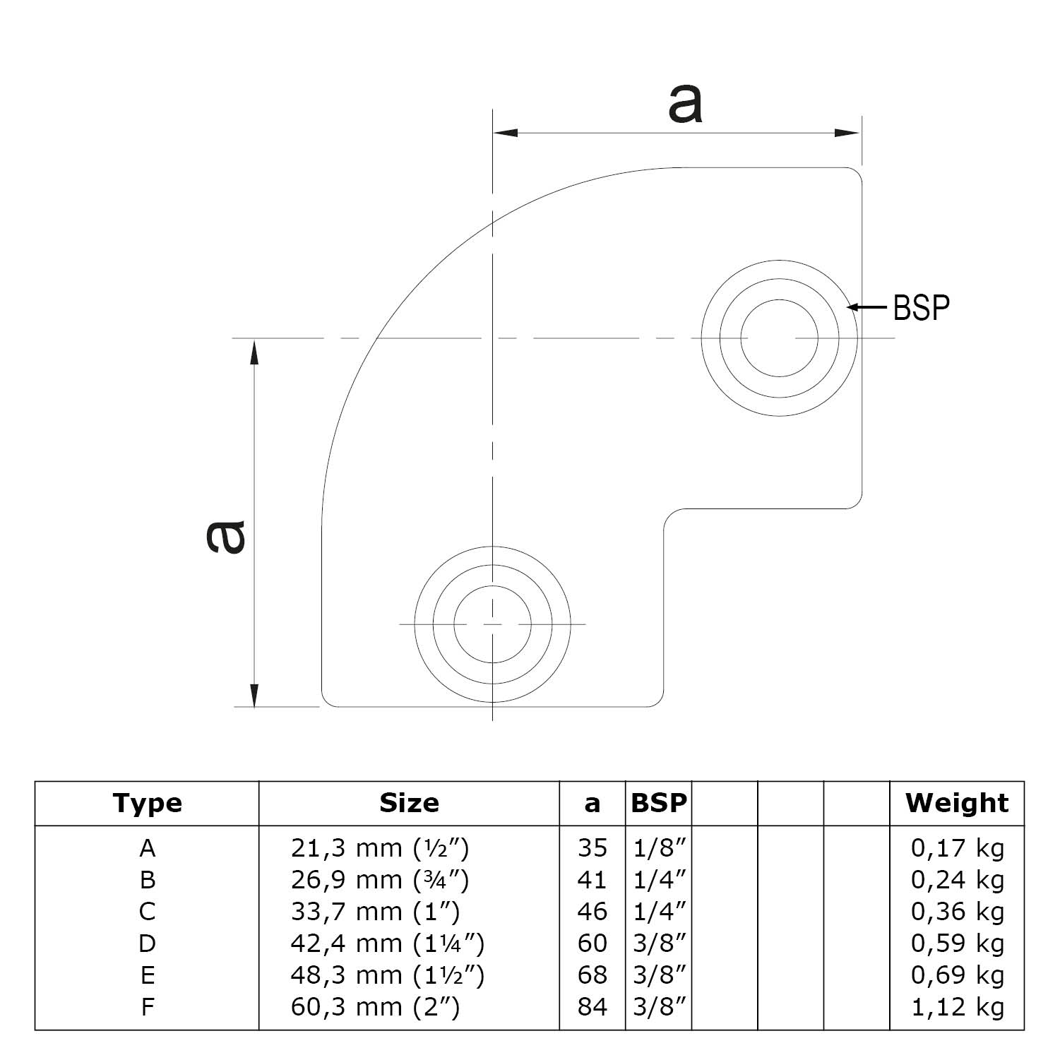 Curva de 90° 48,3 mm (1½")