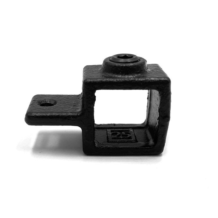 Ojo de bisagra para tubos cuadrados negro - 25 mm