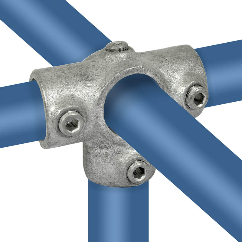 Pieza en T para tubo de soporte 26,9 mm (¾")