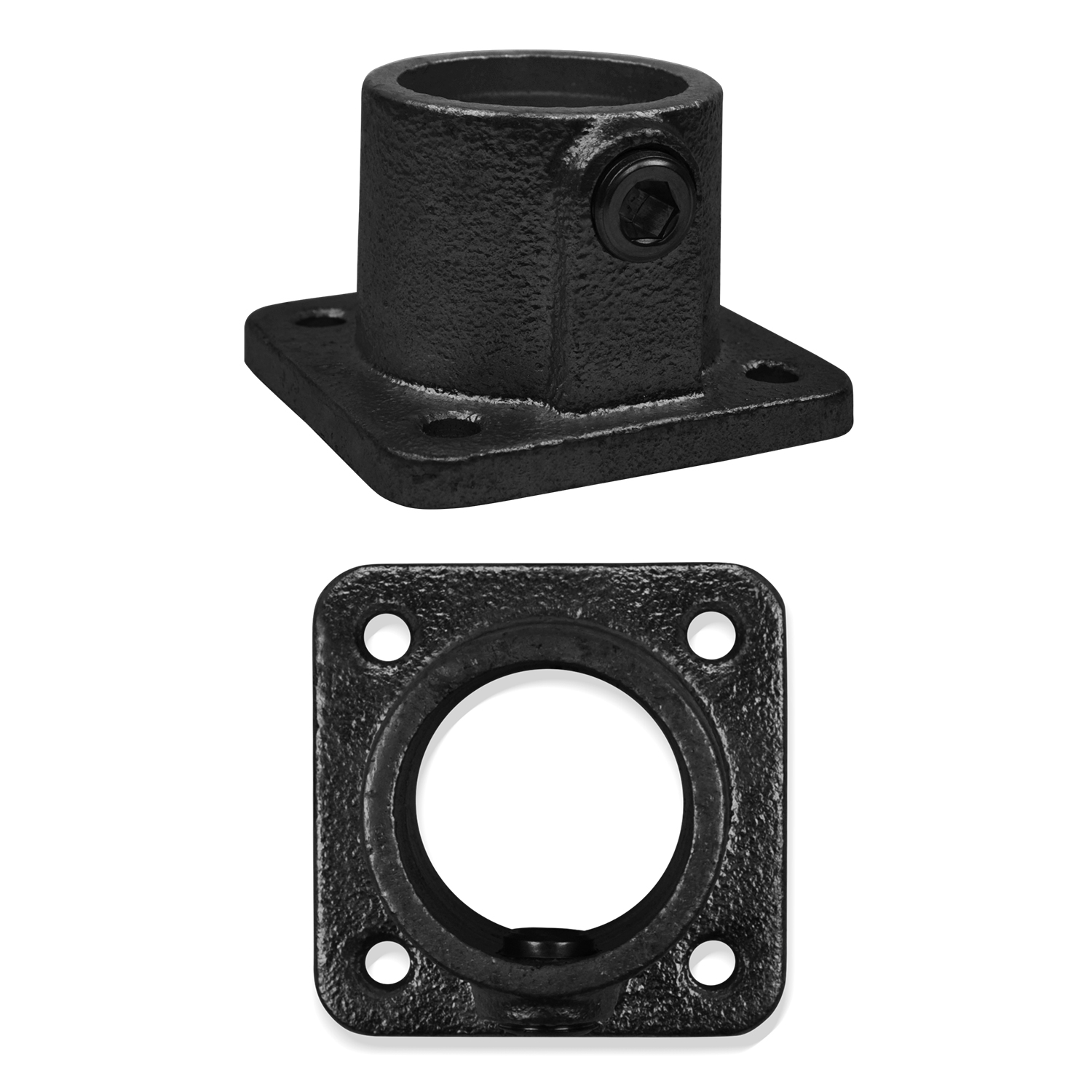 Placa base, angular, continua, negra 42,4 mm (1¼")