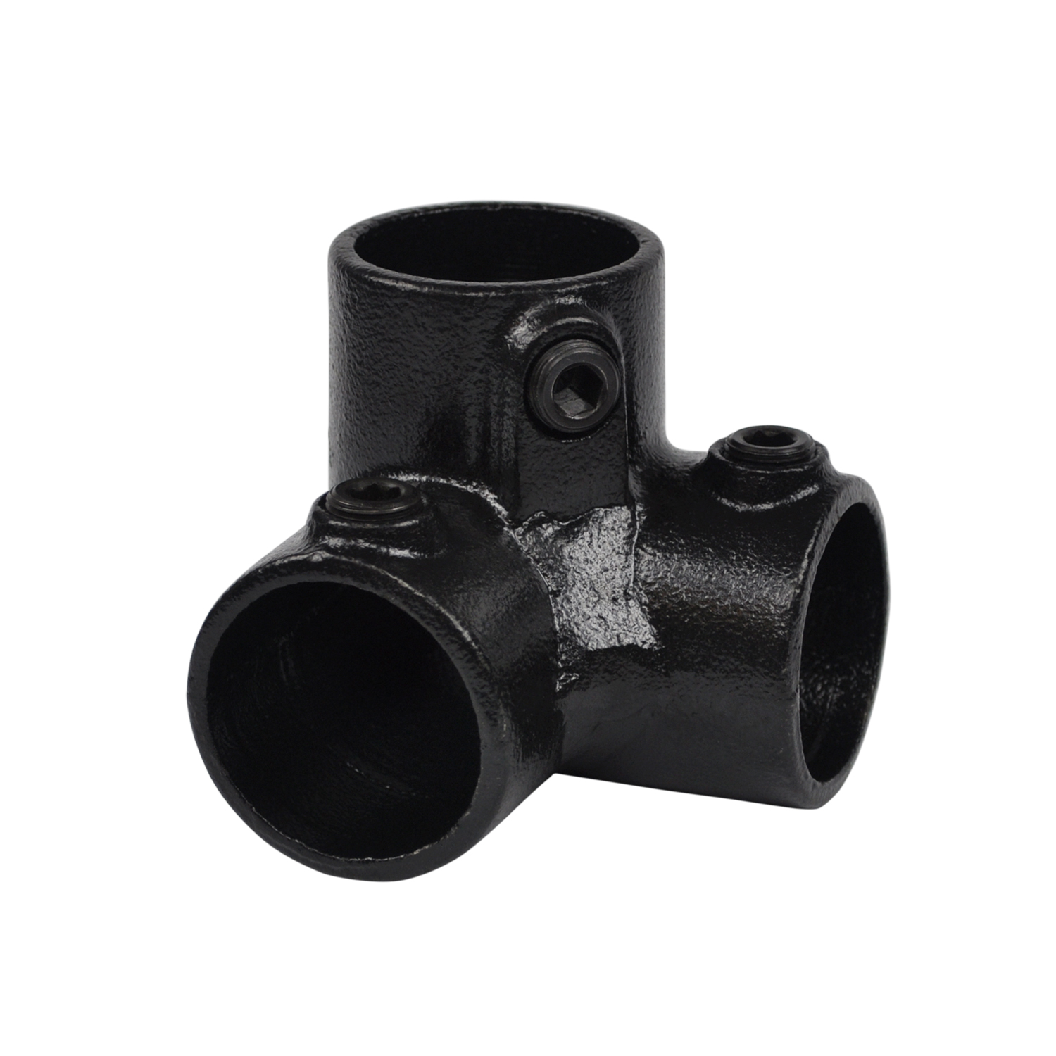 Codo de tres vías, 90° negro 33,7 mm (1")