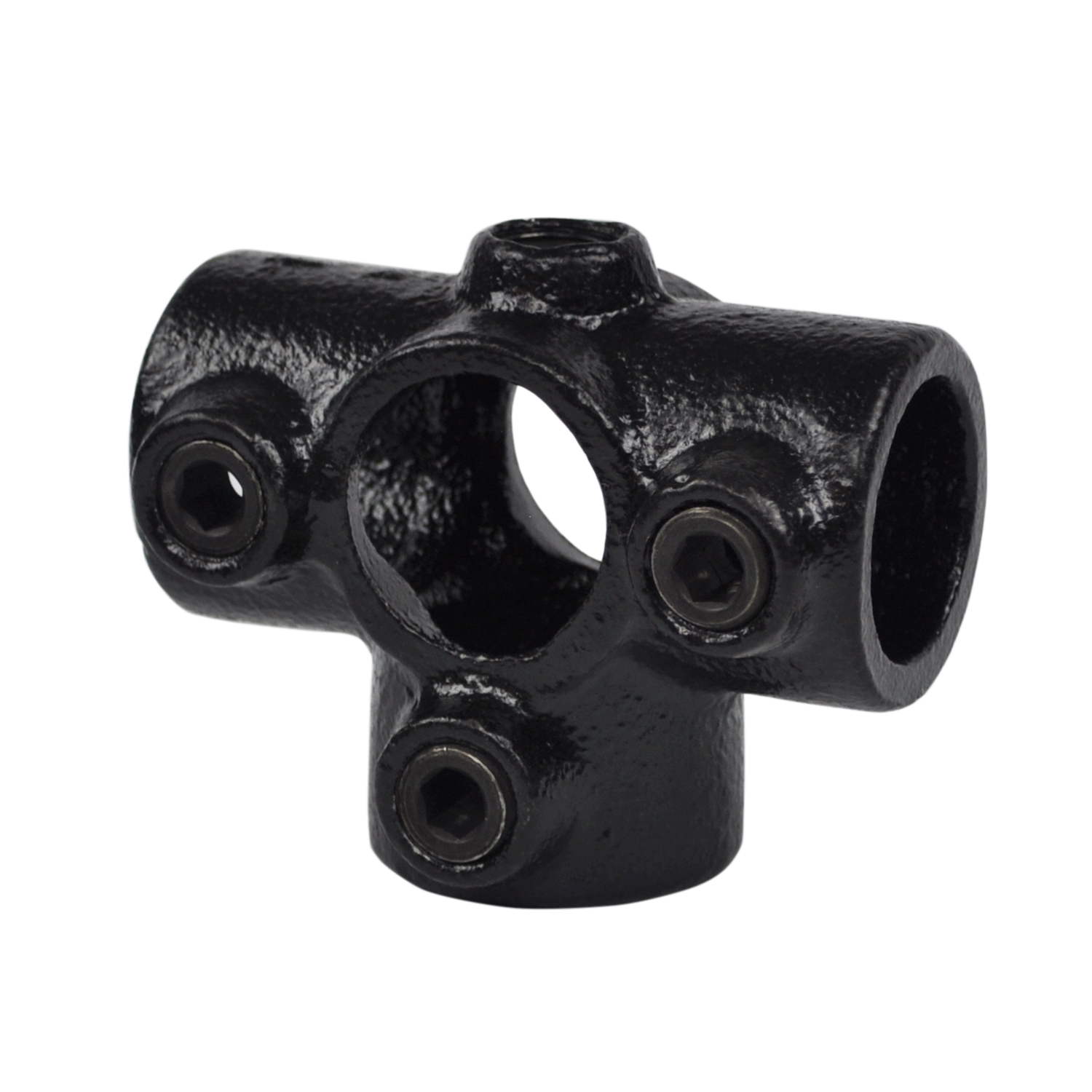 Pieza en T para tubo de soporte, negra 42,4 mm (1¼")