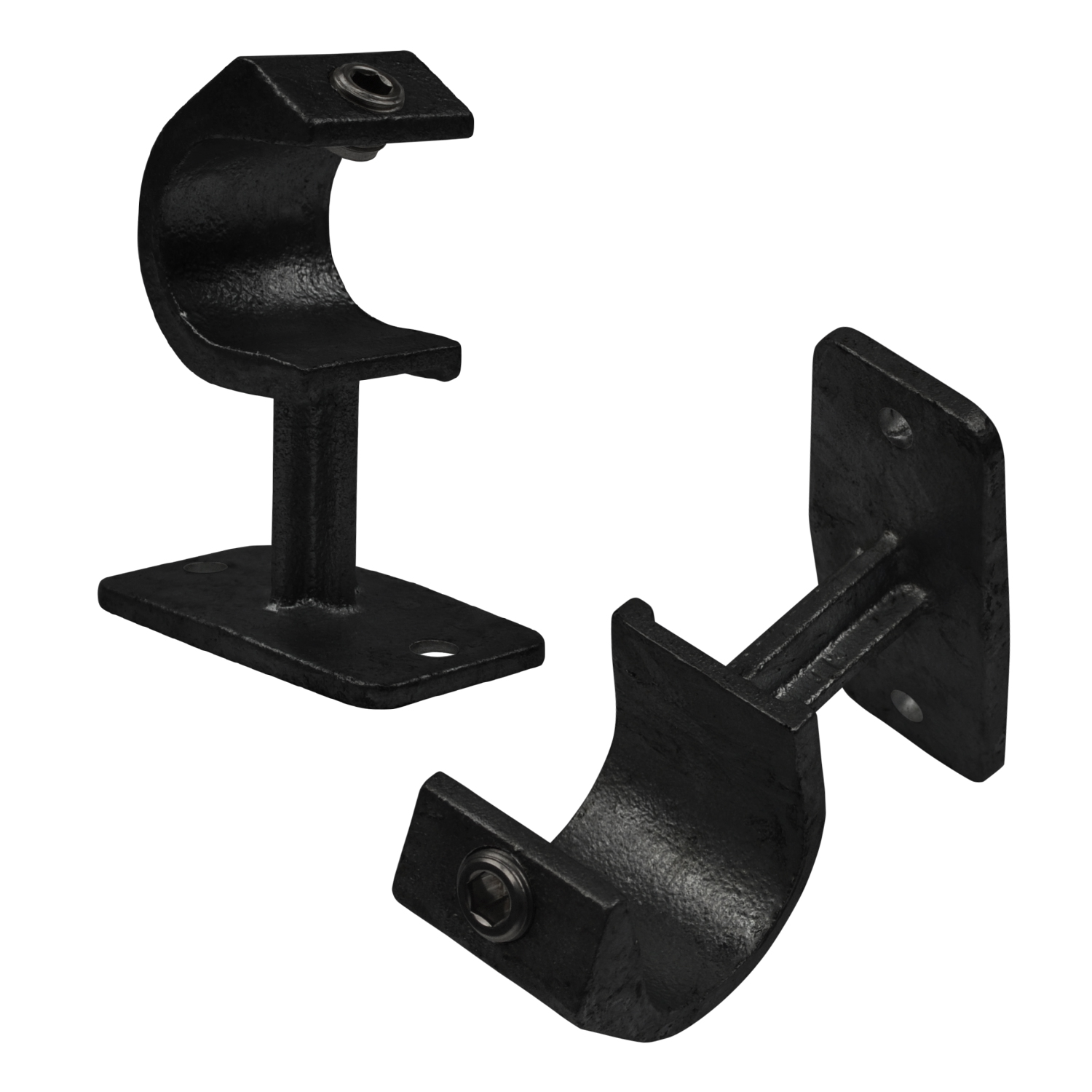 Soporte de pasamanos, abierto, negro 33,7 mm (1")