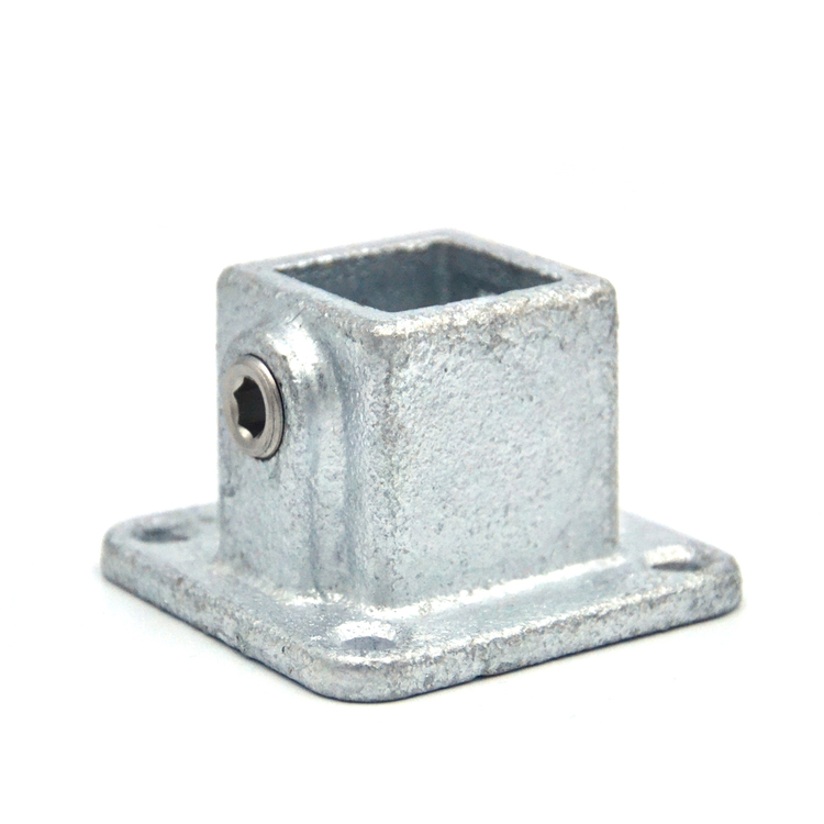 Placa base cuadrada, para tubos cuadrados - 25 mm
