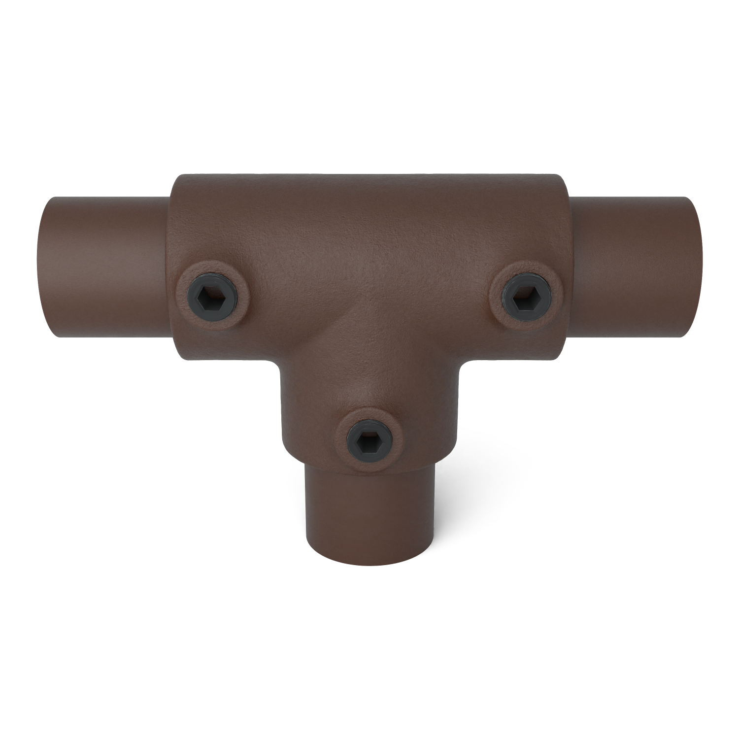 104-B Pieza en T larga - 33,7 mm marrón