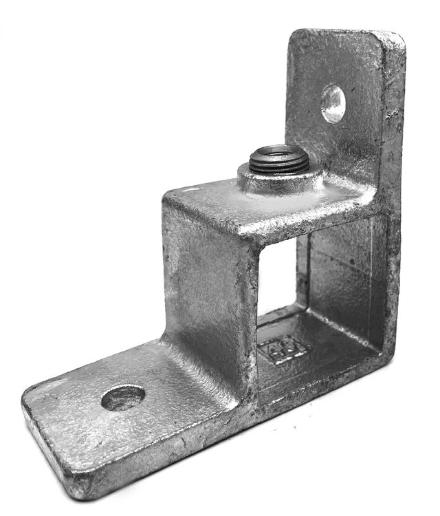 Pieza de ojal con doble correa 90° para tubos cuadrados - 40 mm