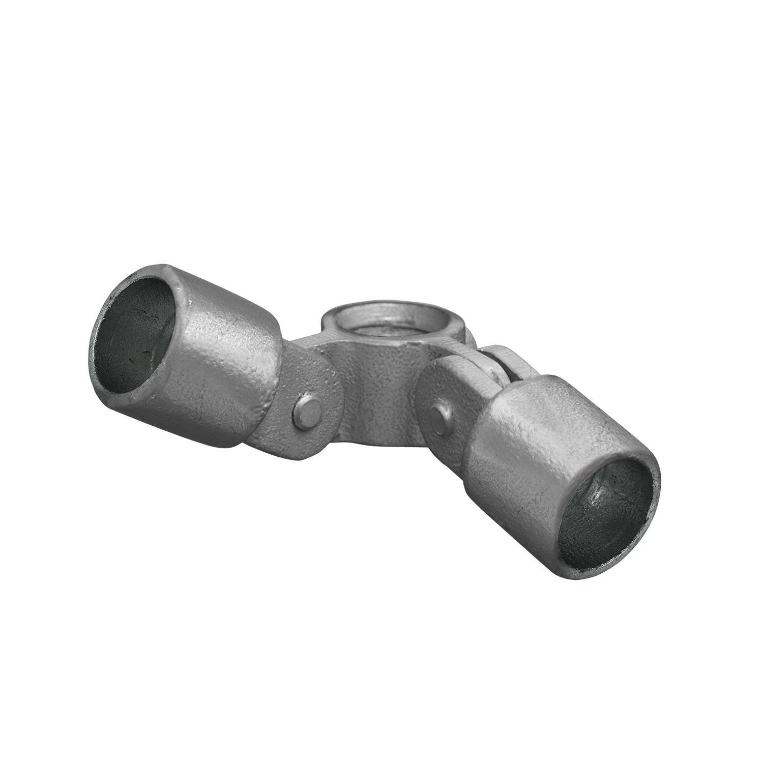 Pieza de unión, doble, 90° 48,3 mm (1½"), compuesta por 1 x 608040E y 2 x 608042E incl. 2 tornillos M10x40